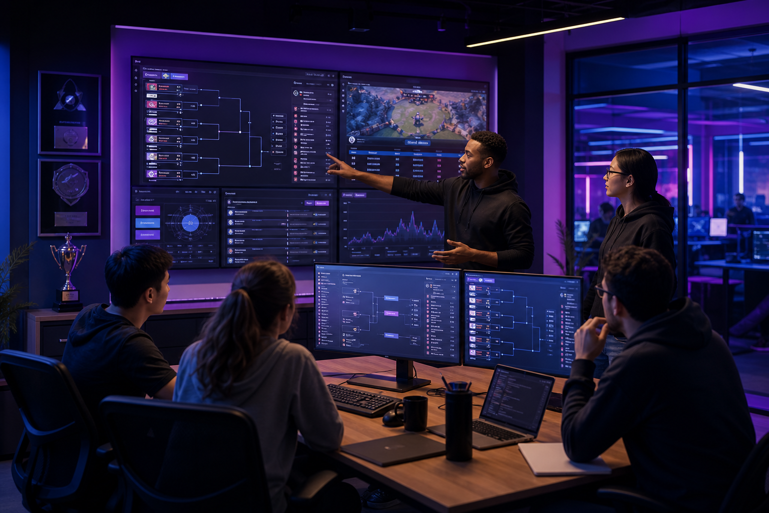 eFuse product and engineering teams collaborating on tournament platform improvements